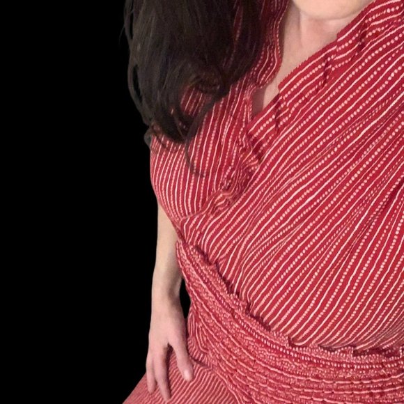 COPY - MAX EDITION Smocked Waist Jumpsuit Red - Picture 3 of 6